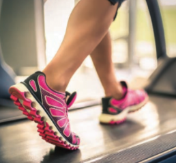 walking on a treadmill