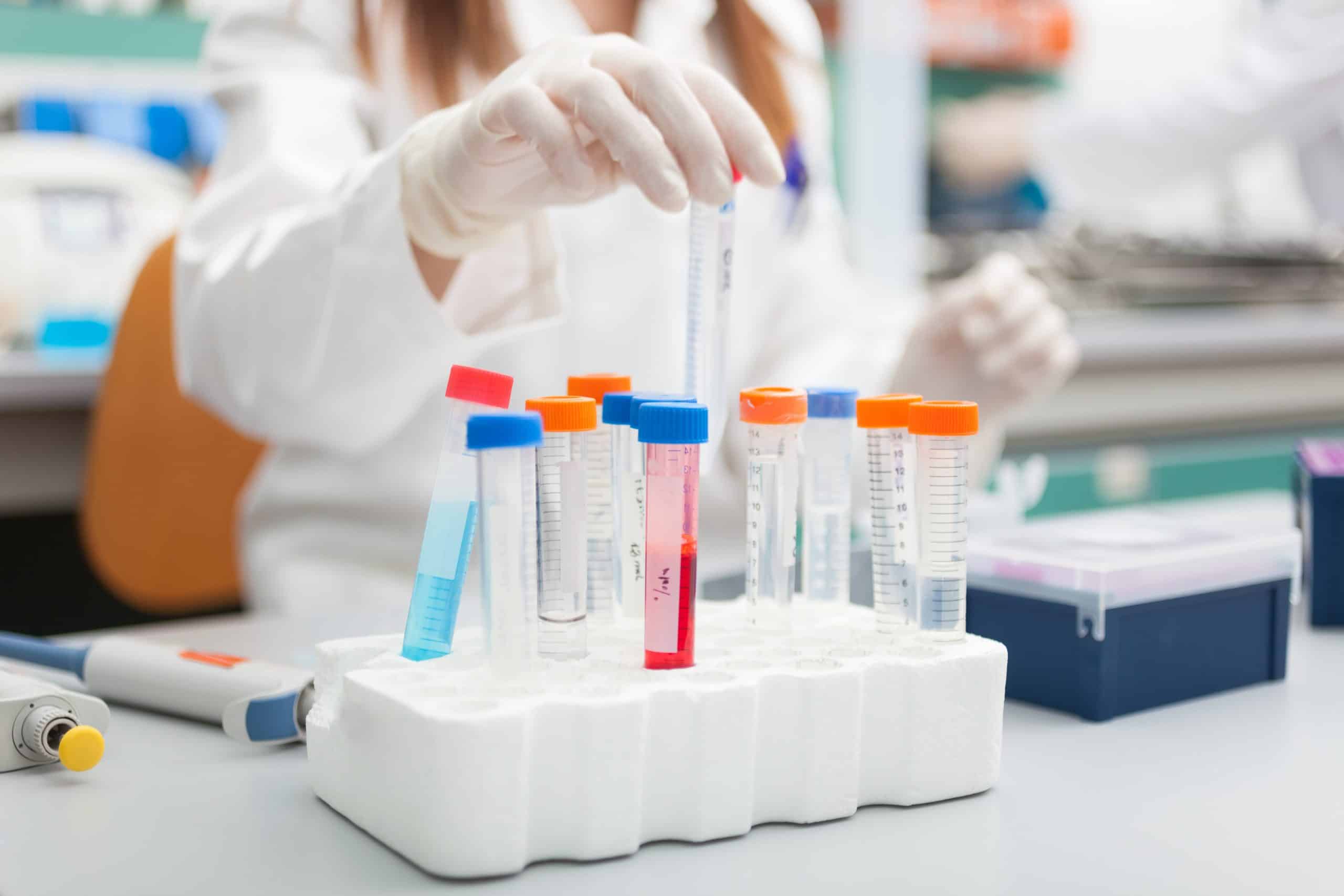 Test Tubes in a Laboratory